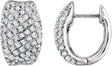 14K Gold Round Natural Diamond Pavé-Style U-Hoop Earrings