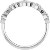 Platinum Round Natural Diamond Evil Eye Stackable Ring - view 2