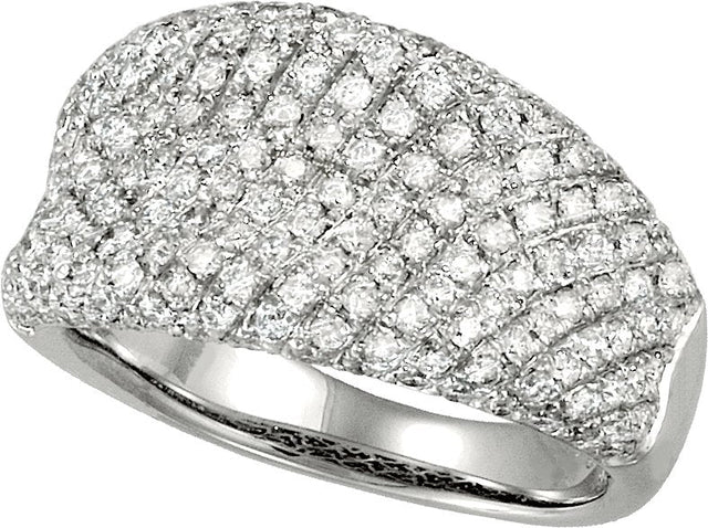 14K Gold Round Natural Diamond Pavé-Style Ring - view 2