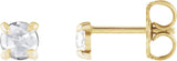 14K Gold Natural Diamond Round 4-Prong Claw Rose-Cut Stud Earrings - Yellow Gold