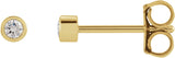 14K Gold Natural Diamond Round Micro Bezel-Set Stud Earrings - Yellow Gold