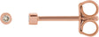 14K Gold Natural Diamond Round Micro Bezel-Set Stud Earrings – 1.25-2.5mm Stones - Rose Gold