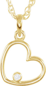 14K Gold Heart Necklace or Pendant - Yellow Gold