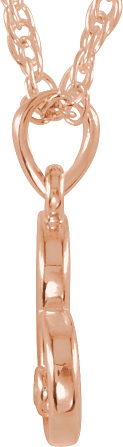14K Gold Heart Necklace or Pendant - Rose Gold - view 2