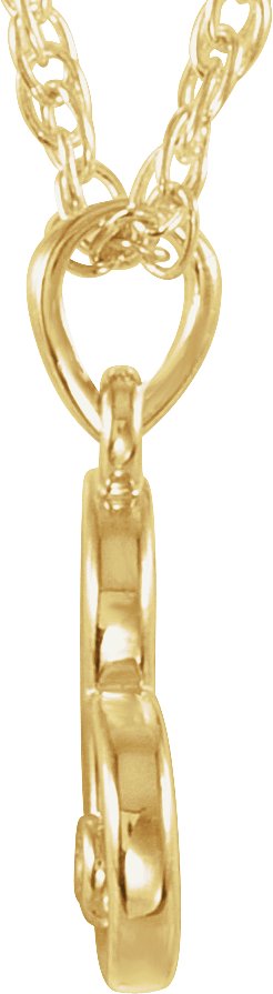 14K Gold Heart Necklace or Pendant - Yellow Gold - view 2