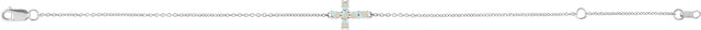 14K Gold Round Natural White Opal Sideways Cross Bracelet - White Gold - view 2
