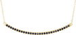 14K Gold Round Natural Blue Sapphire Bar Necklace - Yellow Gold