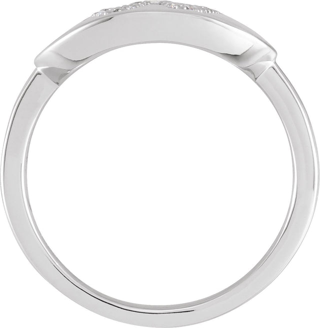 14K Gold Round Natural Diamond Accented Initial Signet Ring - White Gold - view 2