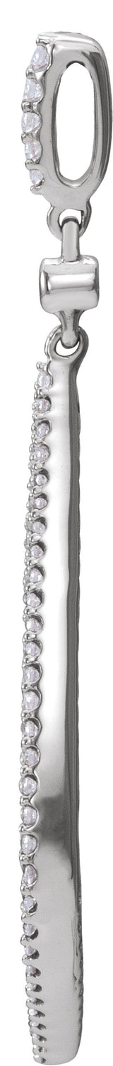 14K Gold Round Natural Diamond Geometric Necklace or Pendant - White Gold - view 2