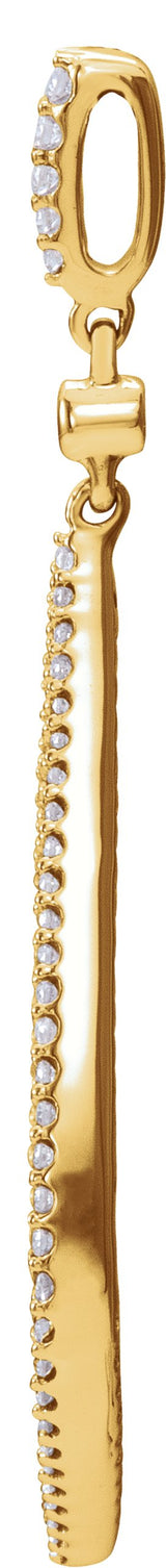 14K Gold Round Natural Diamond Geometric Necklace or Pendant - Yellow Gold - view 2