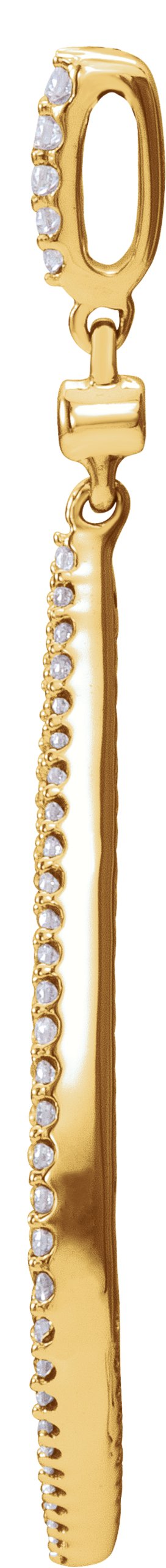 14K Gold Round Natural Diamond Geometric Necklace or Pendant - Yellow Gold - view 2