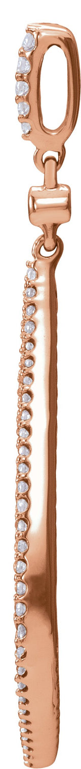 14K Gold Round Natural Diamond Geometric Necklace or Pendant - Rose Gold - view 2