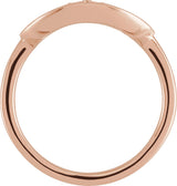 14K Gold Round Natural Diamond Accented Initial Signet Ring - Rose Gold - view 2