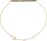 14K Gold Round Natural Blue Sapphire Accented Bar Bracelet - Yellow Gold