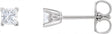 14K Gold Natural Diamond Square 4-Prong V-End Scroll Setting® Stud Earrings - White Gold