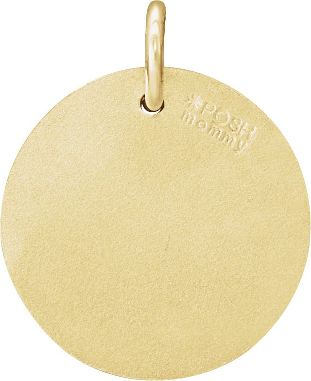 14K Gold Round Natural Diamond Posh Mommy® Initial Necklace or Pendant - Yellow Gold - view 3