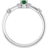 Platinum Oval Natural Emerald Halo-Style Ring - view 2