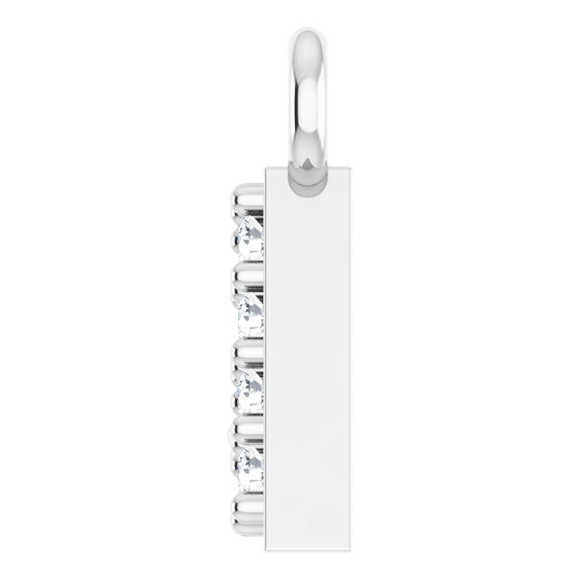 Platinum Round Lab-Grown Diamond Accented "Mama" Necklace - view 3