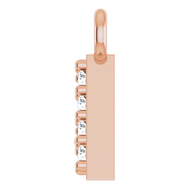 14K Gold Round Natural Diamond Accented "Mama" Necklace - Rose Gold - view 2