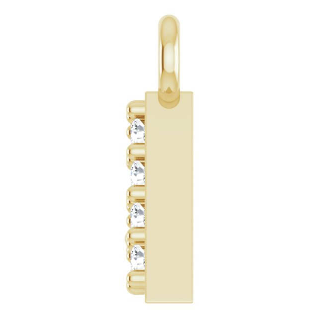 14K Gold Round Lab-Grown Diamond Accented "Mama" Necklace - Yellow Gold - view 3