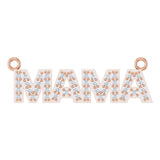 14K Gold Round Lab-Grown Diamond Accented "Mama" Necklace - Rose Gold