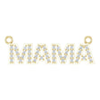 14K Gold Round Lab-Grown Diamond Accented "Mama" Necklace - Yellow Gold