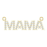 14K Gold Round Lab-Grown Diamond Accented "Mama" Necklace - Yellow Gold