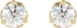 14K Gold Lab-Grown Diamond Round 3-Prong Infinity-Inspired Stud Earrings - Yellow Gold - view 2