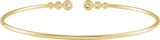 14K Gold Round Natural Diamond Accented Cuff Bracelet – 2.8mm Stones - Yellow Gold - view 2