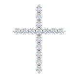 14K Gold Round Lab-Grown Diamond Accented Cross Necklace or Pendant – up to 1/6 CTW - White Gold