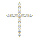 14K Gold Round Lab-Grown Diamond Accented Cross Necklace or Pendant – up to 1/6 CTW - Yellow Gold