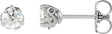 Platinum Natural Diamond Round 3-Prong Infinity-Inspired Stud Earrings