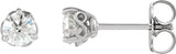 Platinum Natural Diamond Round 3-Prong Infinity-Inspired Stud Earrings