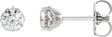 Platinum Natural Diamond Round 3-Prong Celtic-Inspired Stud Earrings