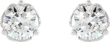 Platinum Natural Diamond Round 3-Prong Celtic-Inspired Stud Earrings - view 2