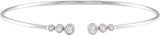 14K Gold Round Natural Diamond Accented Cuff Bracelet – 2.8mm Stones - White Gold