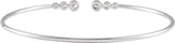14K Gold Round Natural Diamond Accented Cuff Bracelet – 2.8mm Stones - White Gold - view 2