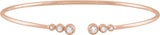 14K Gold Round Natural Diamond Accented Cuff Bracelet – 2.8mm Stones - Rose Gold