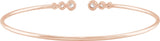 14K Gold Round Natural Diamond Accented Cuff Bracelet – 2.8mm Stones - Rose Gold - view 2