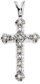 14K Gold Round Natural Diamond Cross Pendant – 0.06 CTW · 1.3mm Stones - White Gold