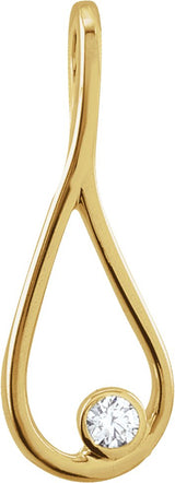 14K Gold Round Natural Diamond The Tears of Christ® Galilee Pendant - Yellow Gold