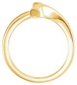 14K Gold Round Natural Diamond Accented Cross Ring – 1mm Stones - Yellow Gold - view 2