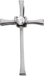 14K Gold Round Natural Diamond Solitaire Cross Pendant – 0.05 CTW