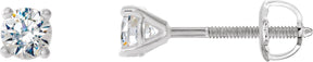 Platinum Natural Diamond Round 4-Prong Cocktail-Style Stud Earrings – 2.5-6.3mm Stones