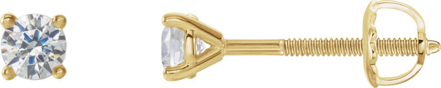 14K Gold Natural Diamond Round 4-Prong Cocktail-Style Stud Earrings – 2.5-6.3mm Stones - Yellow Gold
