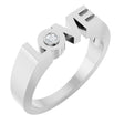 Platinum Round Natural Diamond Love Ring