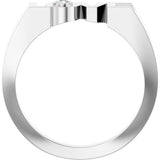 14K Gold Round Natural Diamond Love Ring - White Gold - view 2