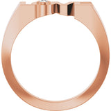 14K Gold Round Natural Diamond Love Ring - Rose Gold - view 2