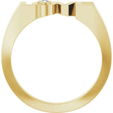 14K Gold Round Natural Diamond Love Ring - Yellow Gold - view 2