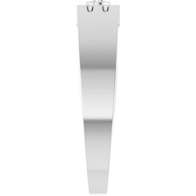 Platinum Round Natural Diamond Love Ring - view 4